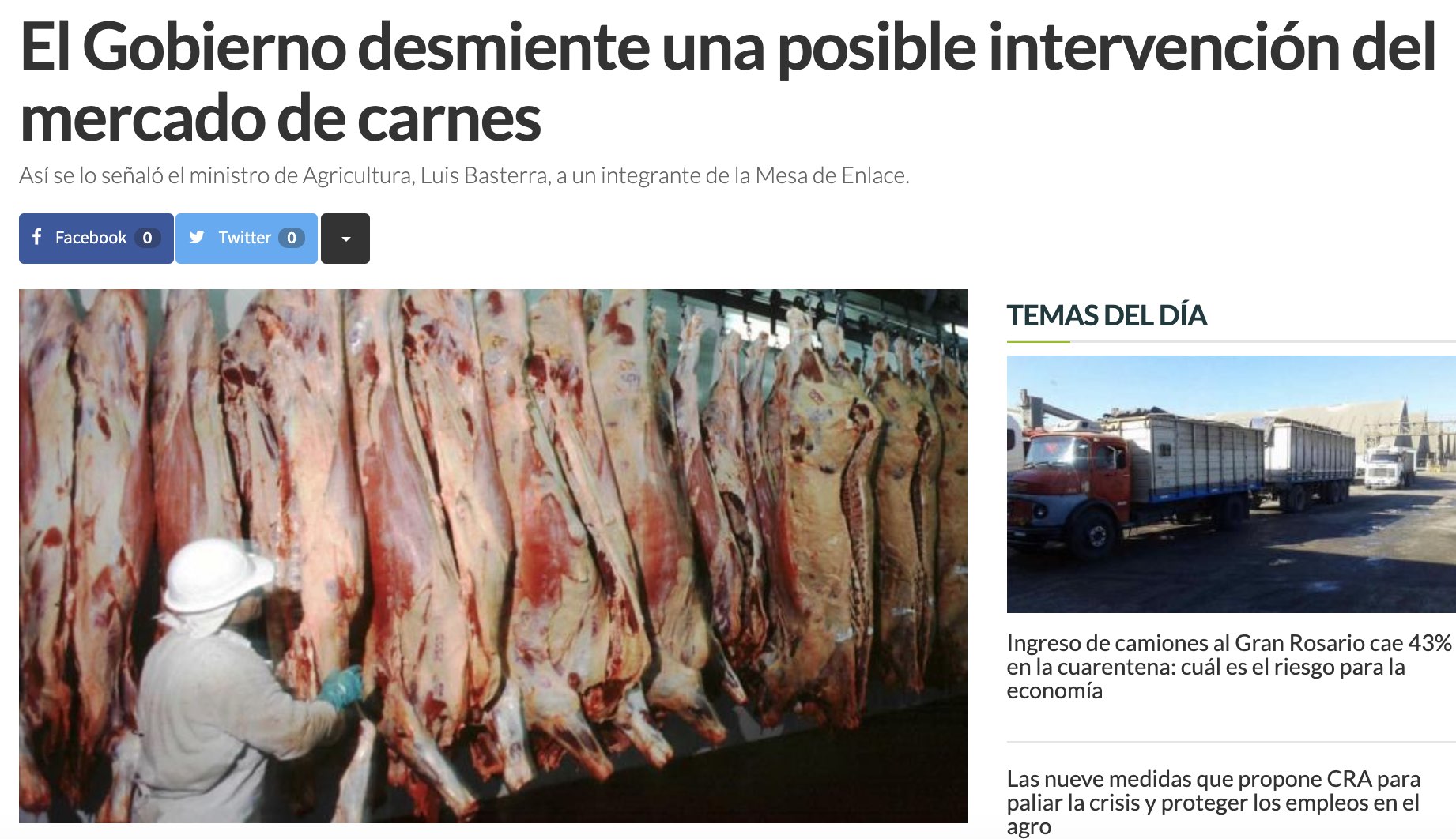 intervencion del mercado de carne precios meximos liniers luis basterra paula español